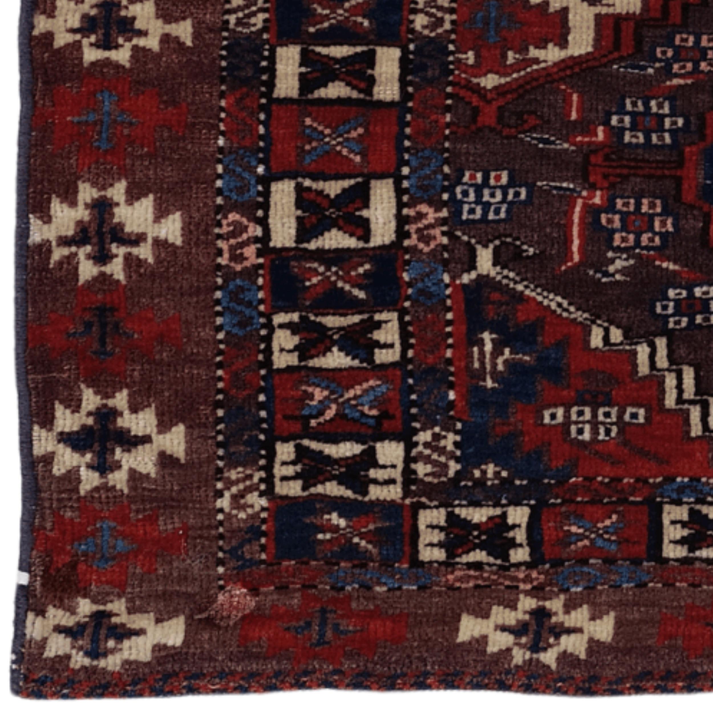 Une fenêtre sur l'histoire nomade de l'Asie centrale et sur des formes d'art perdues... Voici un extraordinaire textile antique turkmène Chavdur datant du milieu du 19e siècle. Il ne s'agit pas seulement d'un tapis, mais d'une œuvre d'art