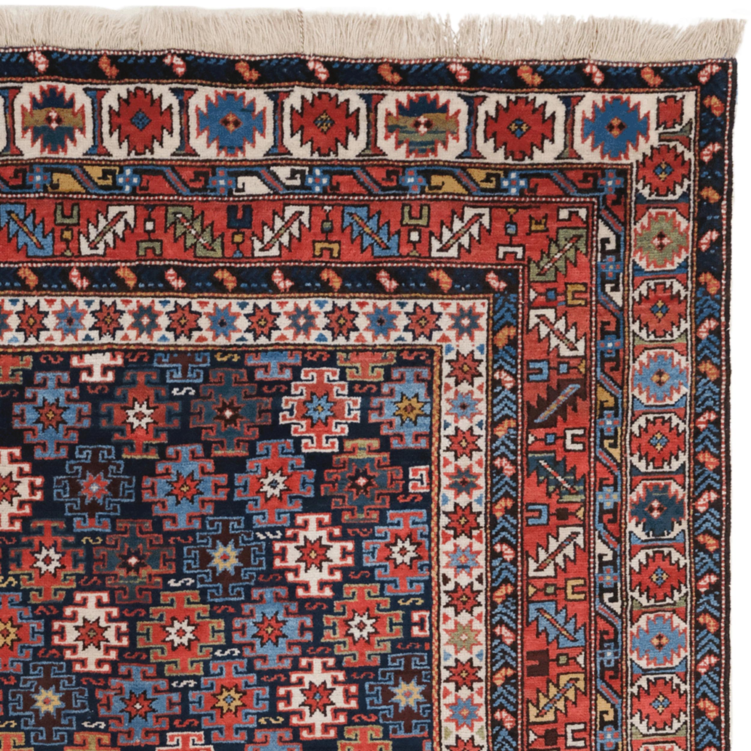 Hand-Woven Middle of 19th Century East Caucasus Chi-Chi Rug For Sale