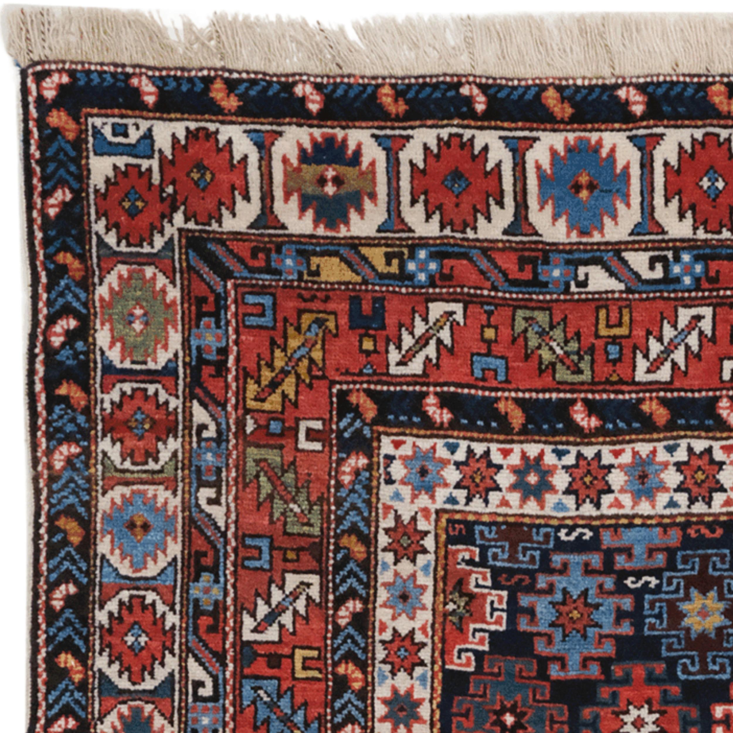 Wool Middle of 19th Century East Caucasus Chi-Chi Rug For Sale