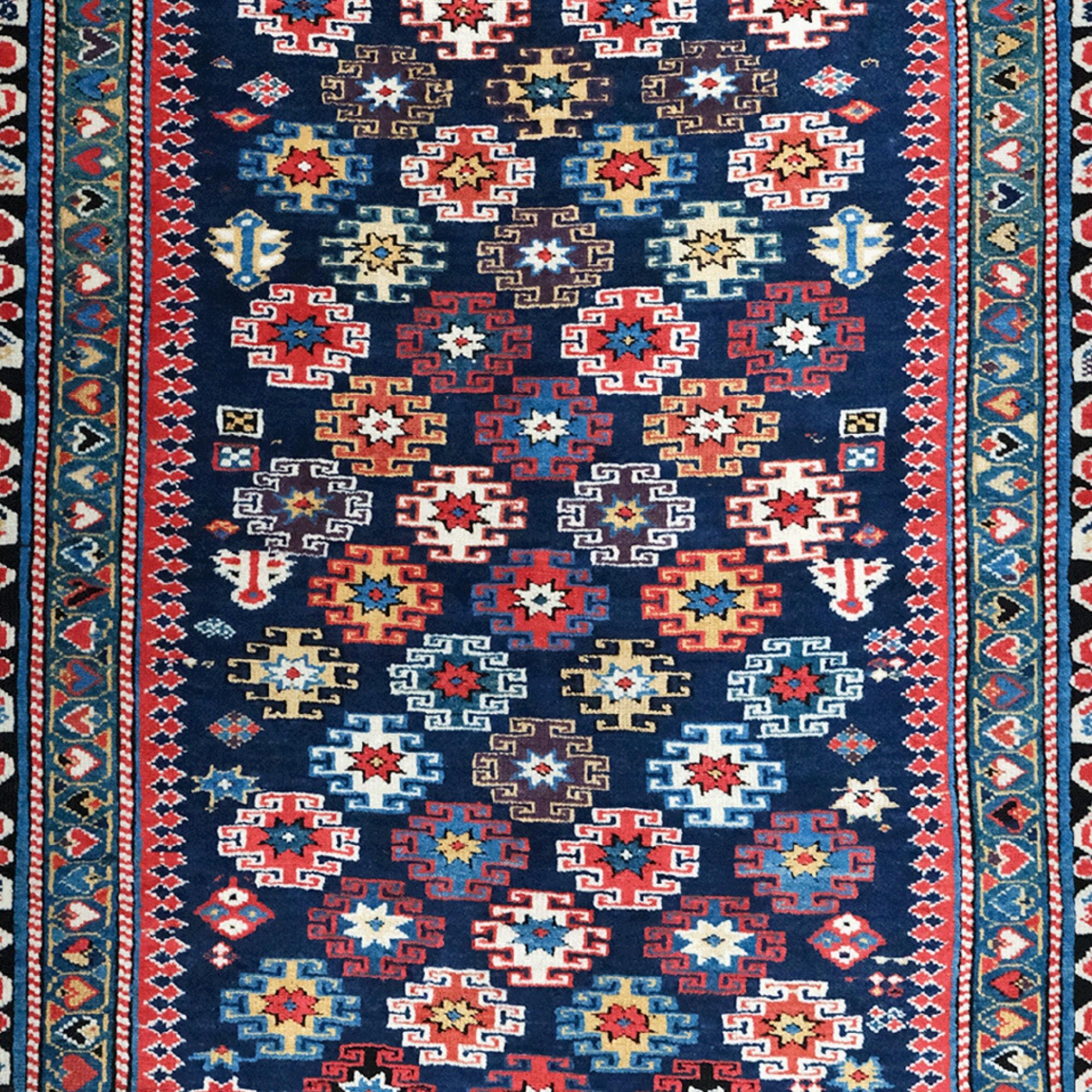 Middle of 19th Century East Caucasus Kuba region Chi-Chi Rug In Good Condition For Sale In Sultanahmet, 34