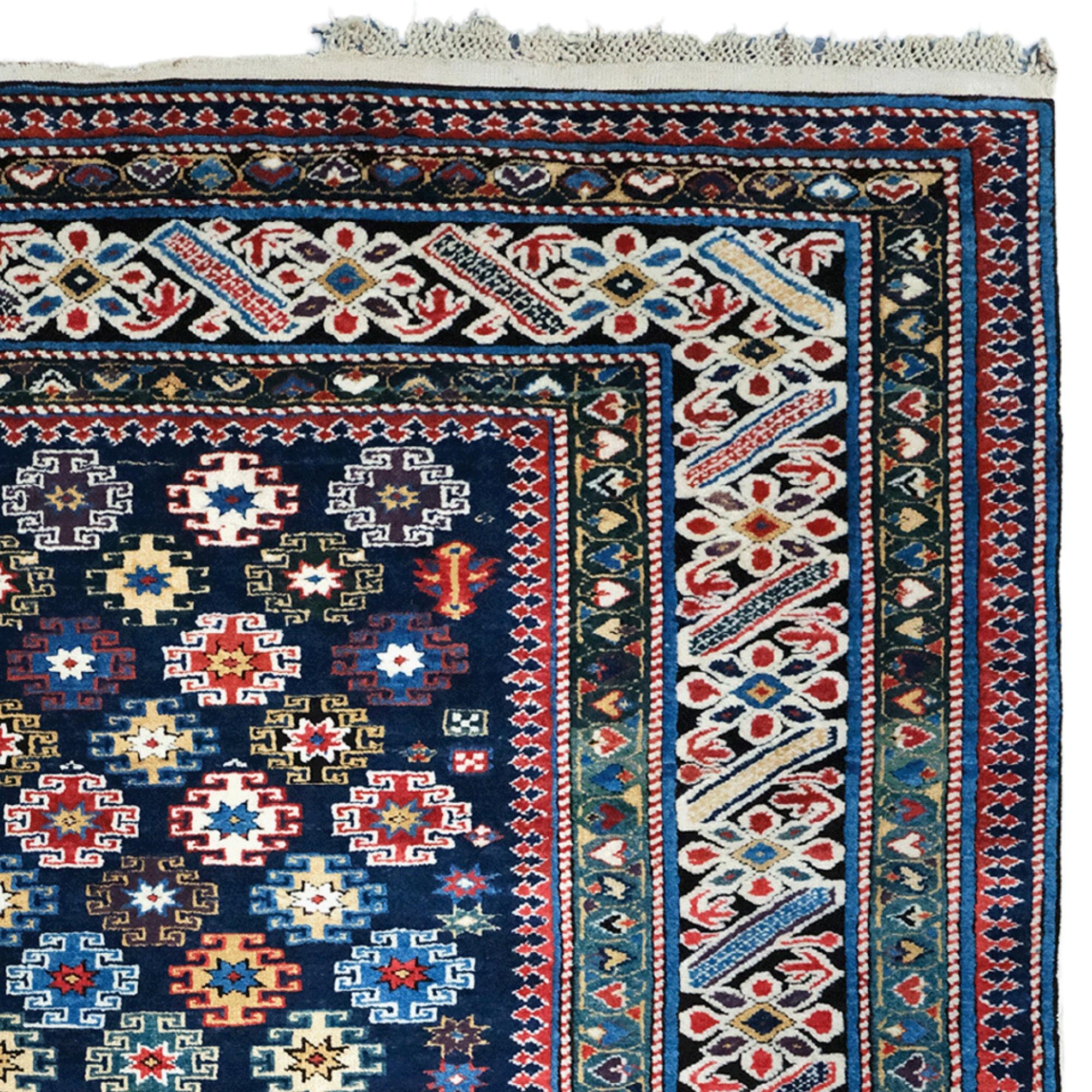 Wool Middle of 19th Century East Caucasus Kuba region Chi-Chi Rug For Sale