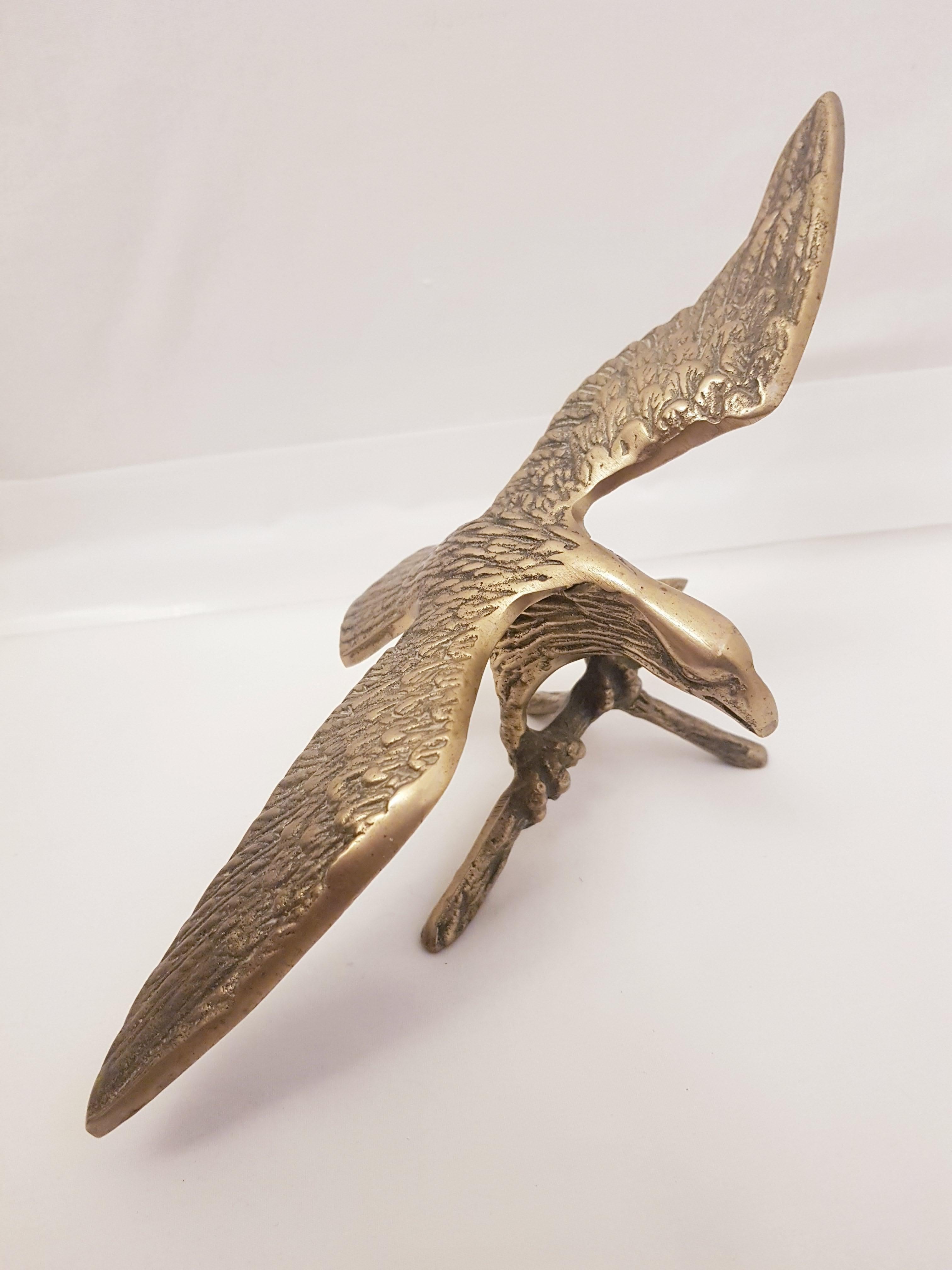Carved Middle of Century Brass Eagle