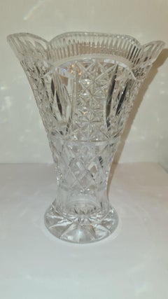 Middle of Century Crystal Hand Cut Vase