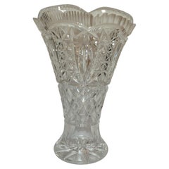 Middle of Century Crystal Hand Cut Vase