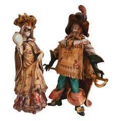 Middle of century Italian large teracota Sculptures signed