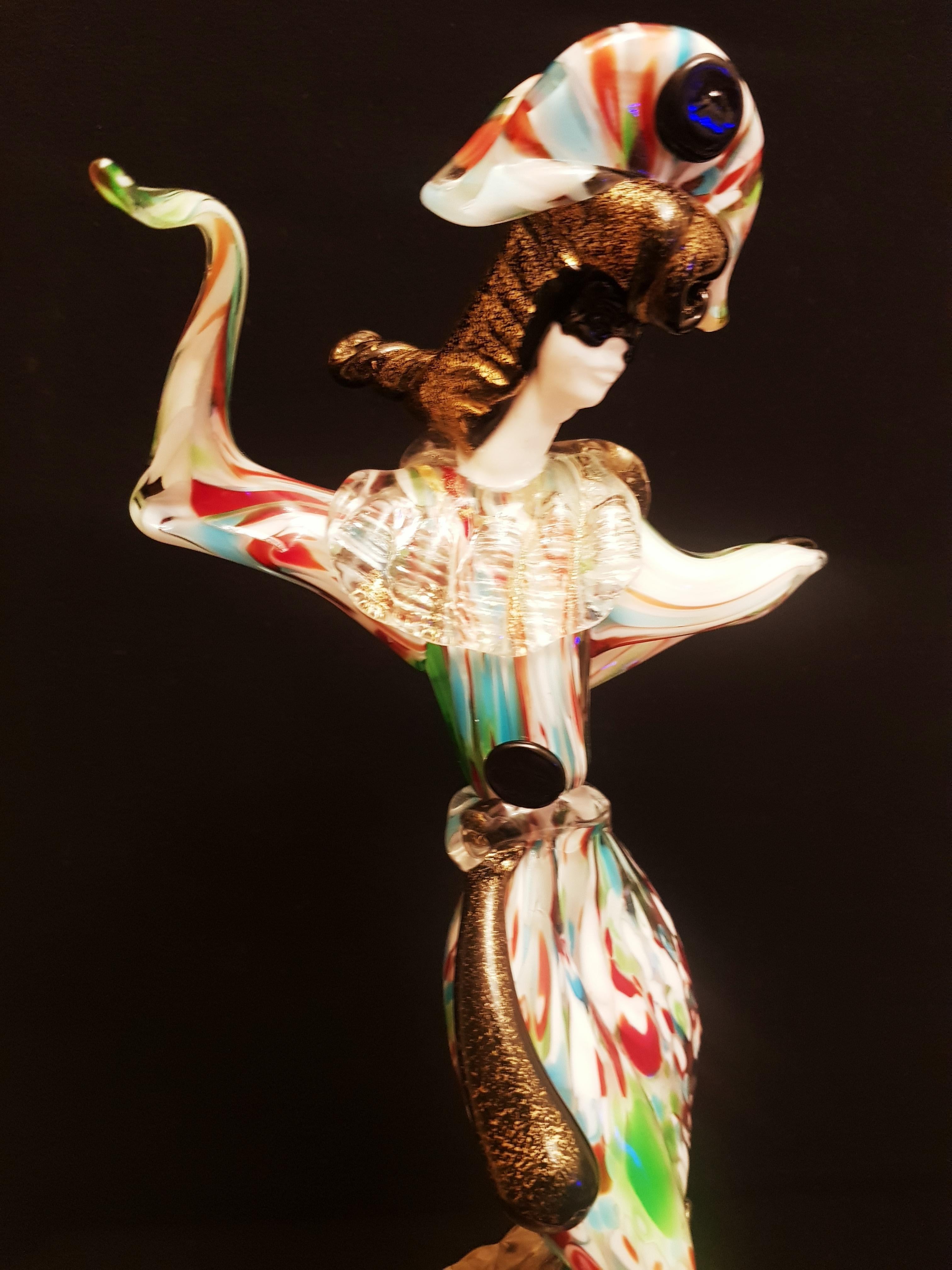 Art Glass Middle of Century Murano Glass Commedia dell'Arte by Fulvio Bianconi For Sale