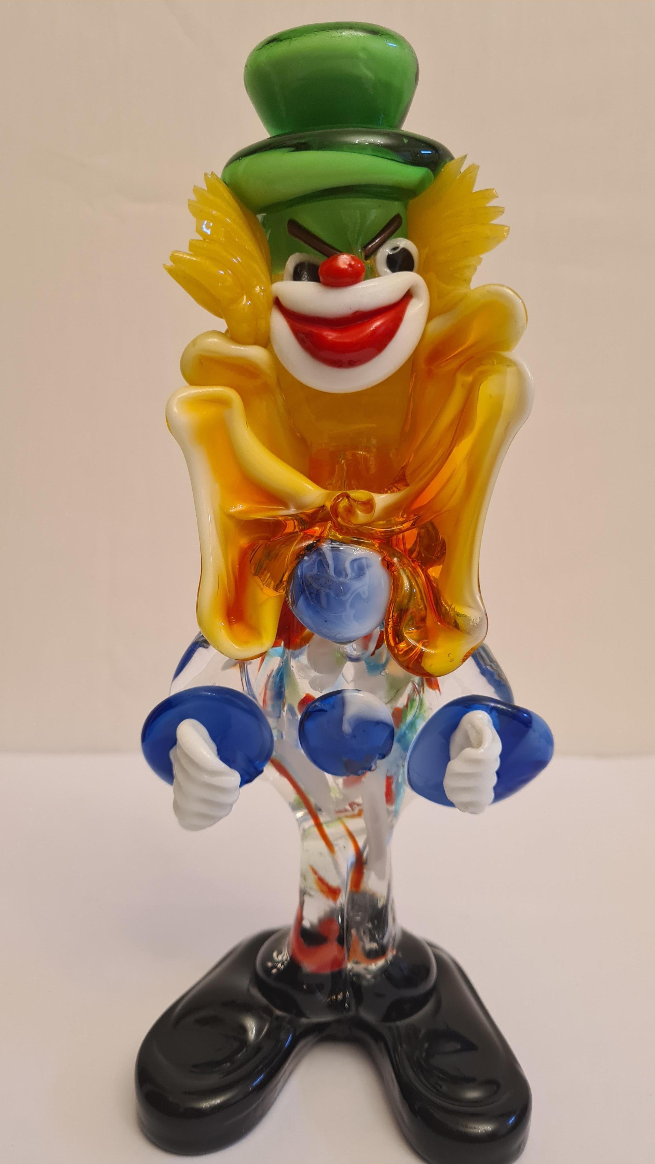 Italian Middle of Century Murano Glass Clowns For Sale