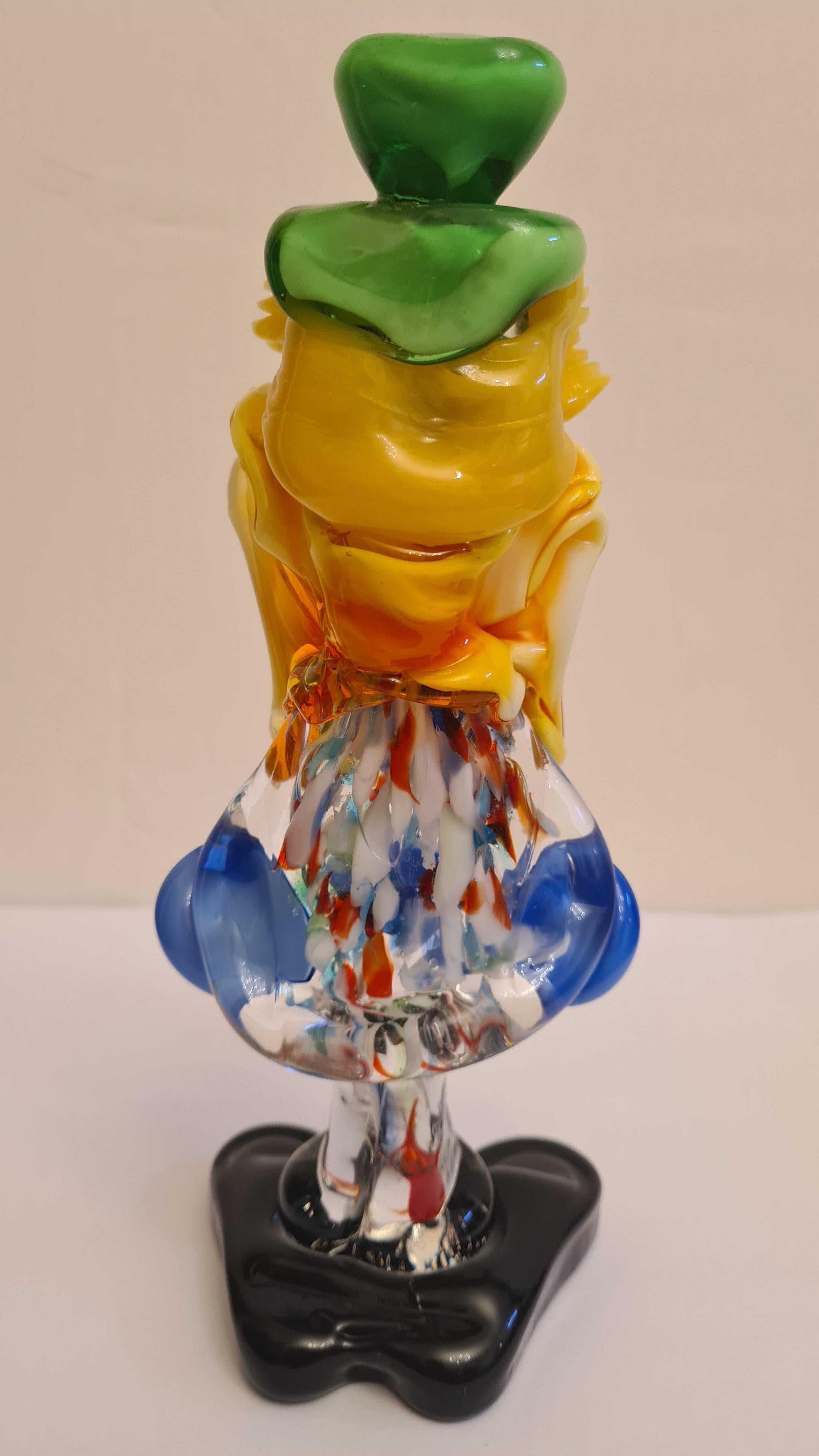 Hand-Crafted Middle of Century Murano Glass Clowns For Sale