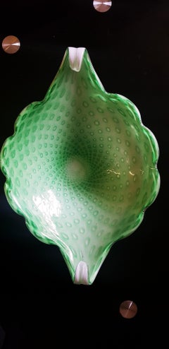 Middle of Century Murano Glass Large centerpiece with Controlled Bubbles