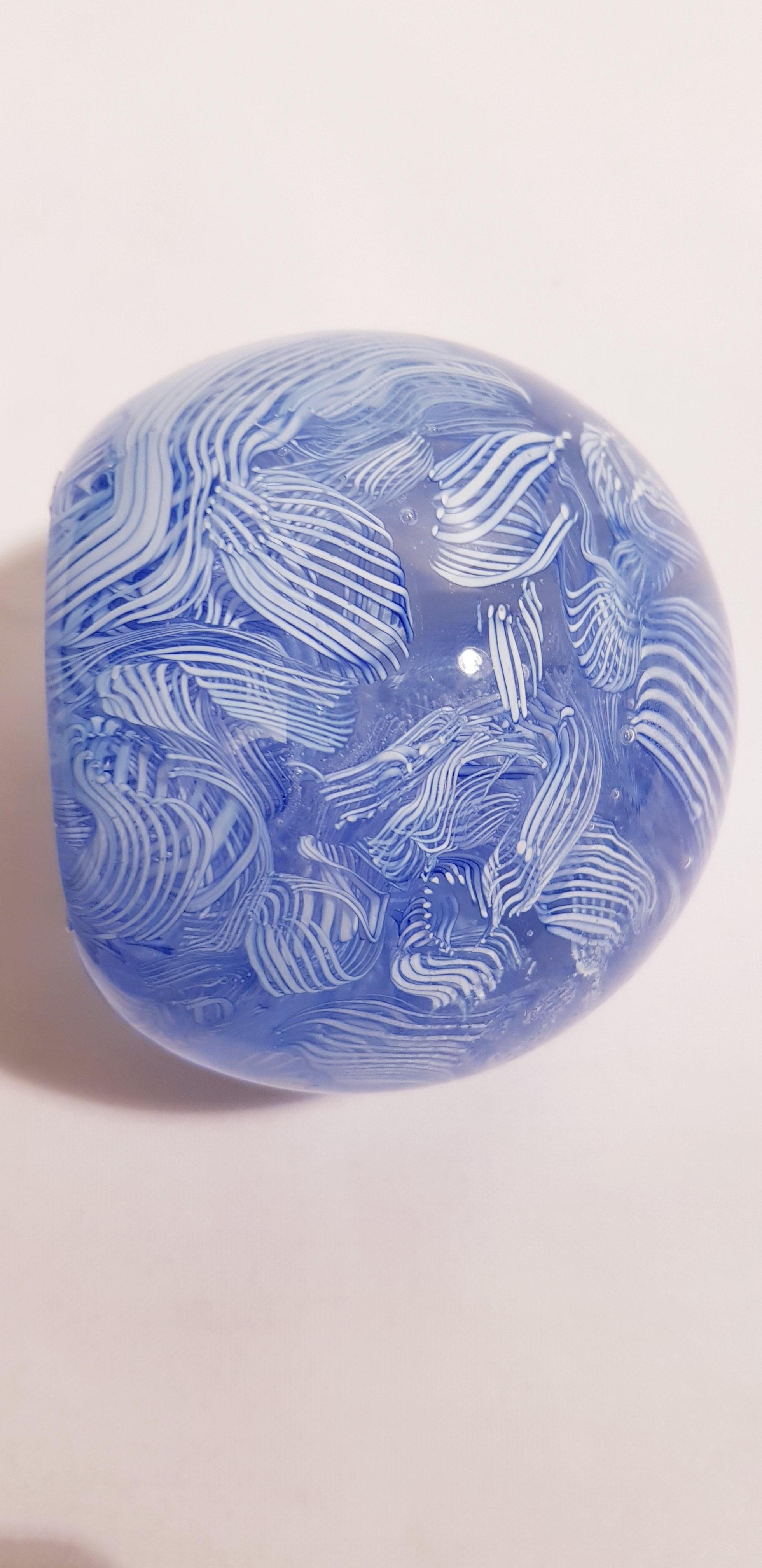 Hand-Crafted Middle of Century Murano Glass Lattice Paperweight For Sale