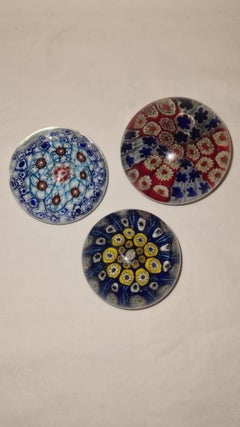 Middle of Century Murano Glass Millefiore Paperweights