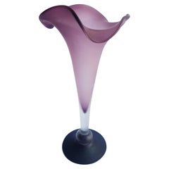 Middle of Century Murano Glass Purple Frosted Vase