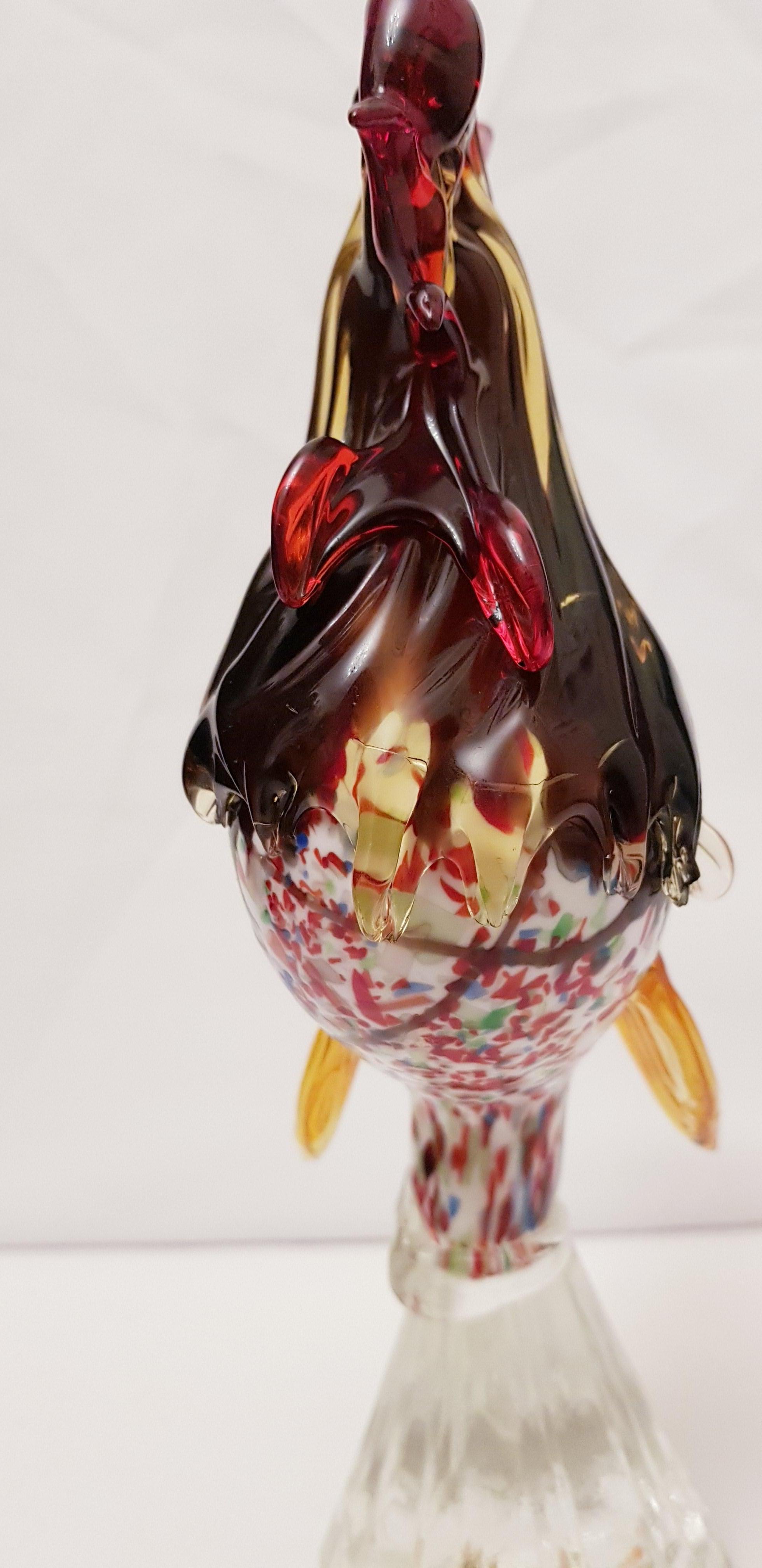 Italian Middle of Century Murano Glass Roster For Sale