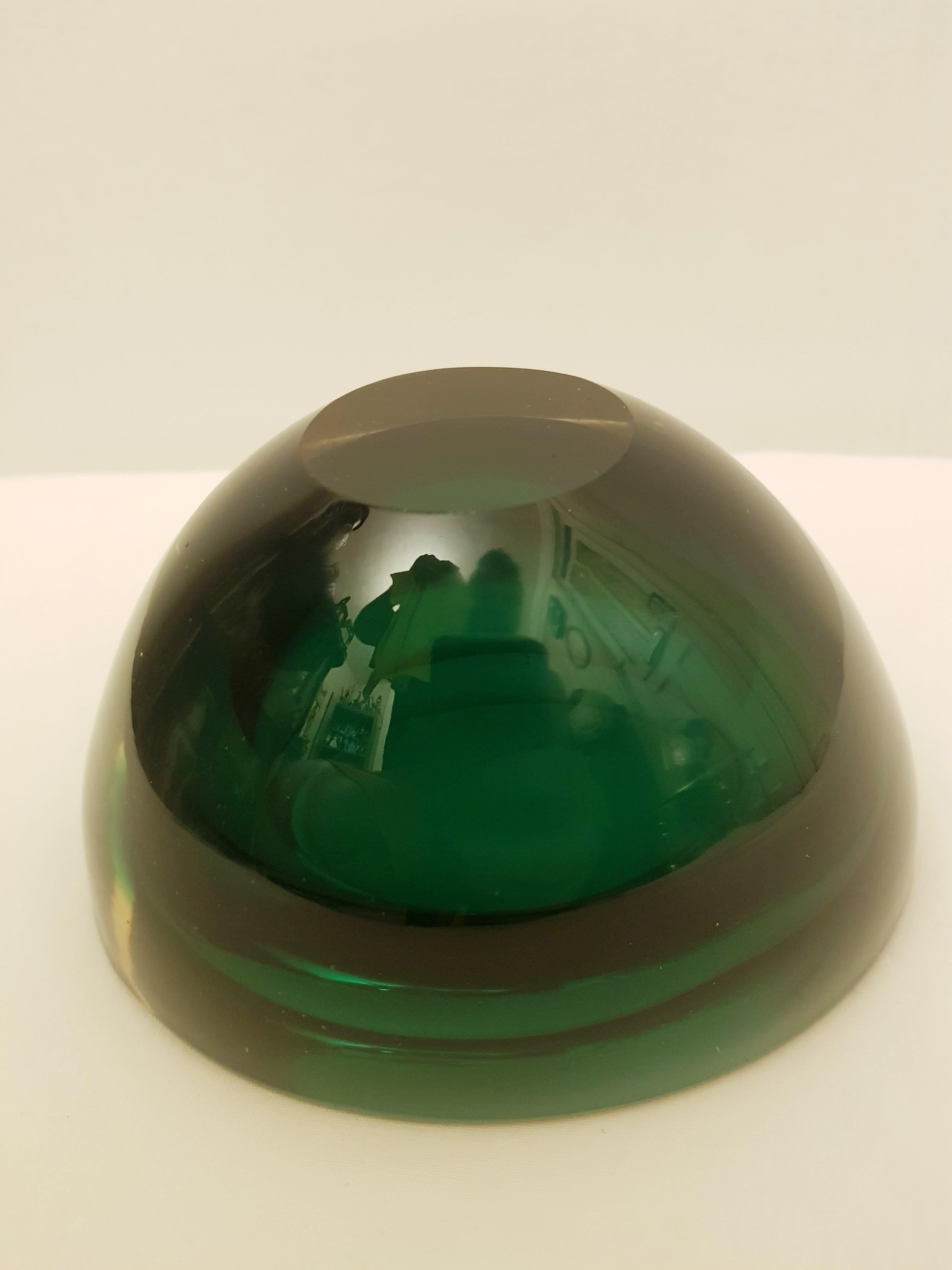 Italian Middle of Century Murano Glass Somerso Caviar Geode by Flavio Poli