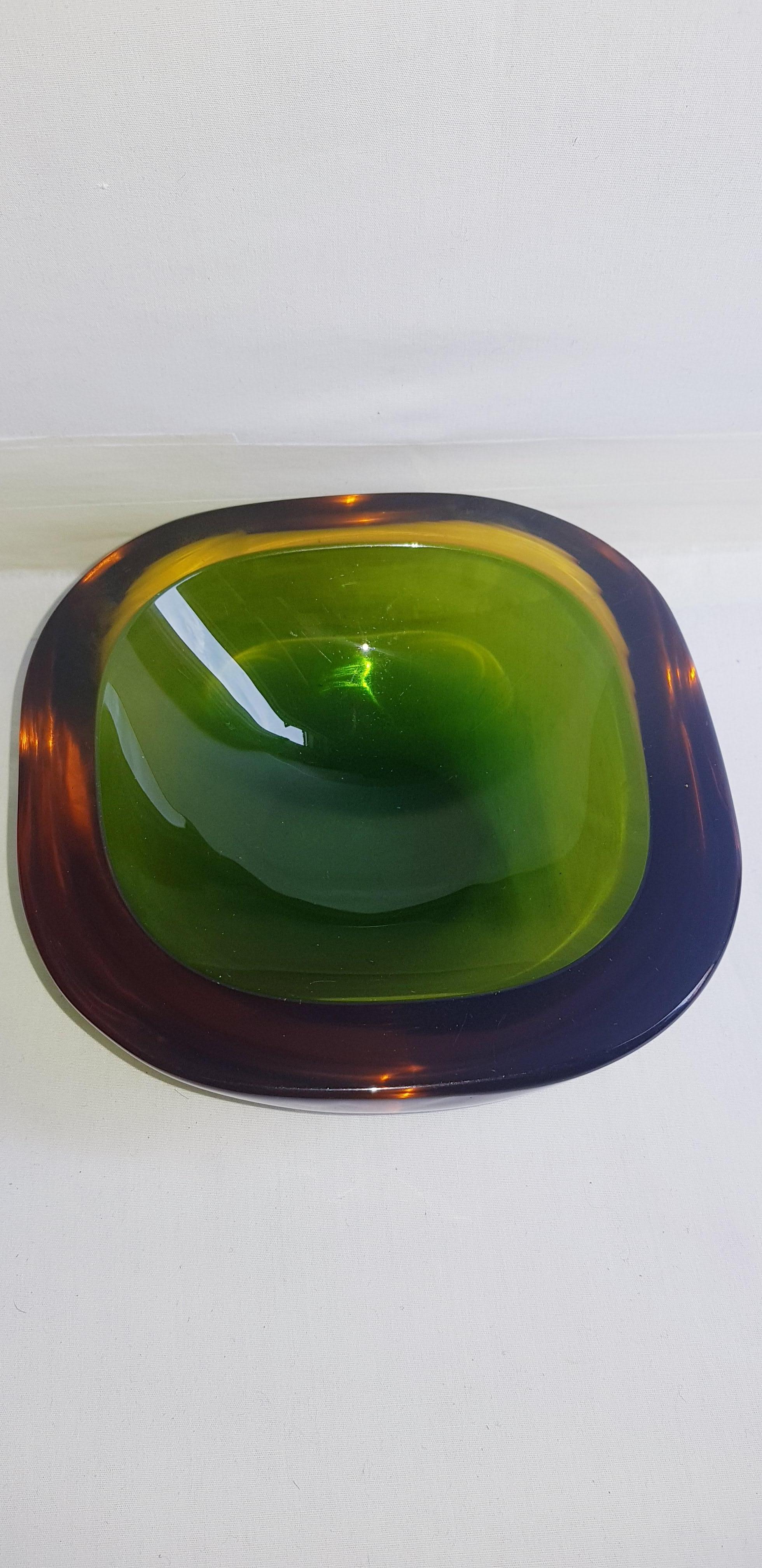 Art Deco Middle of Century Murano Glass Somerso Geode by Flavio Poli for Seguso For Sale
