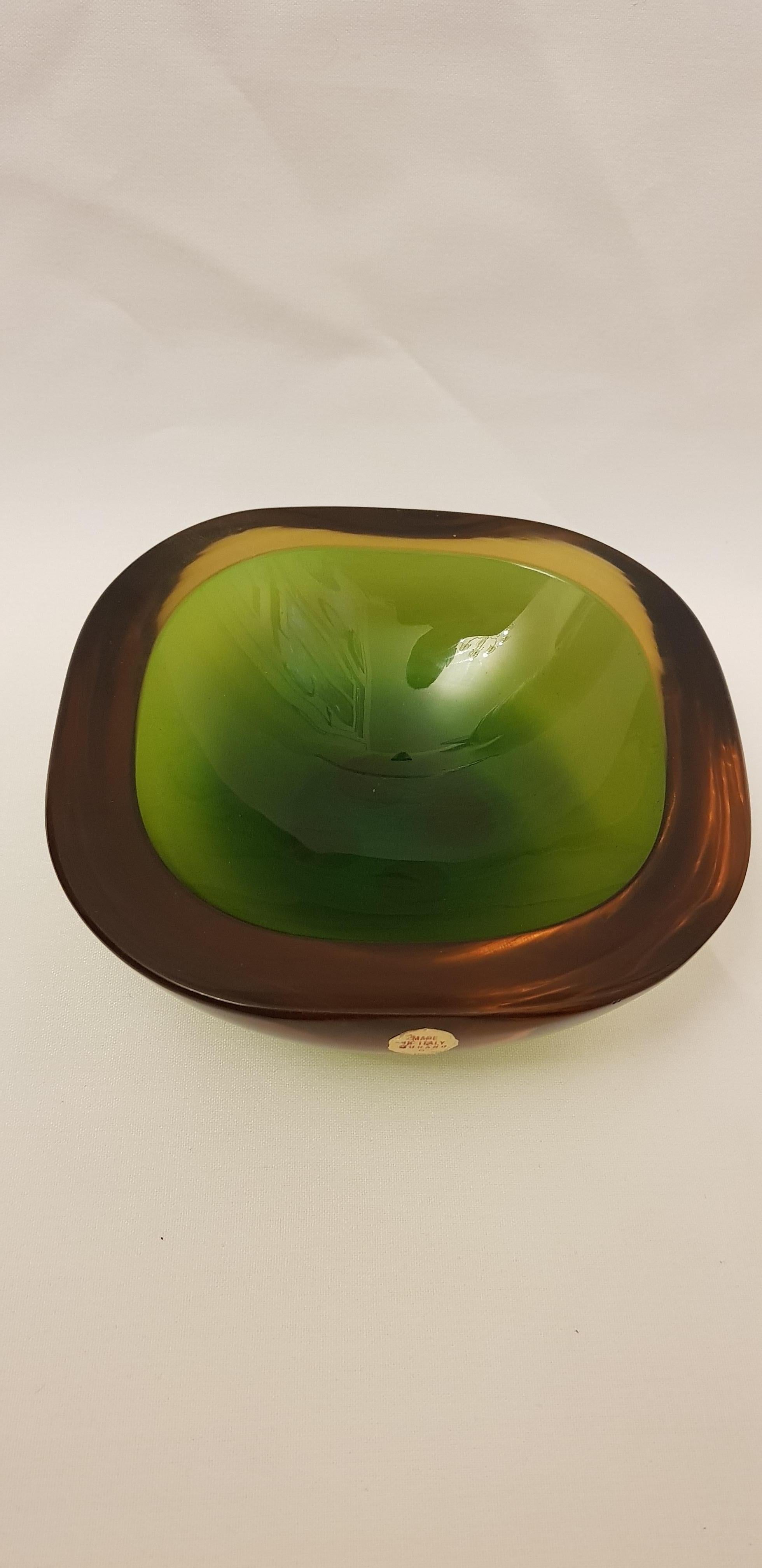 Hand-Crafted Middle of Century Murano Glass Somerso Geode by Flavio Poli for Seguso For Sale