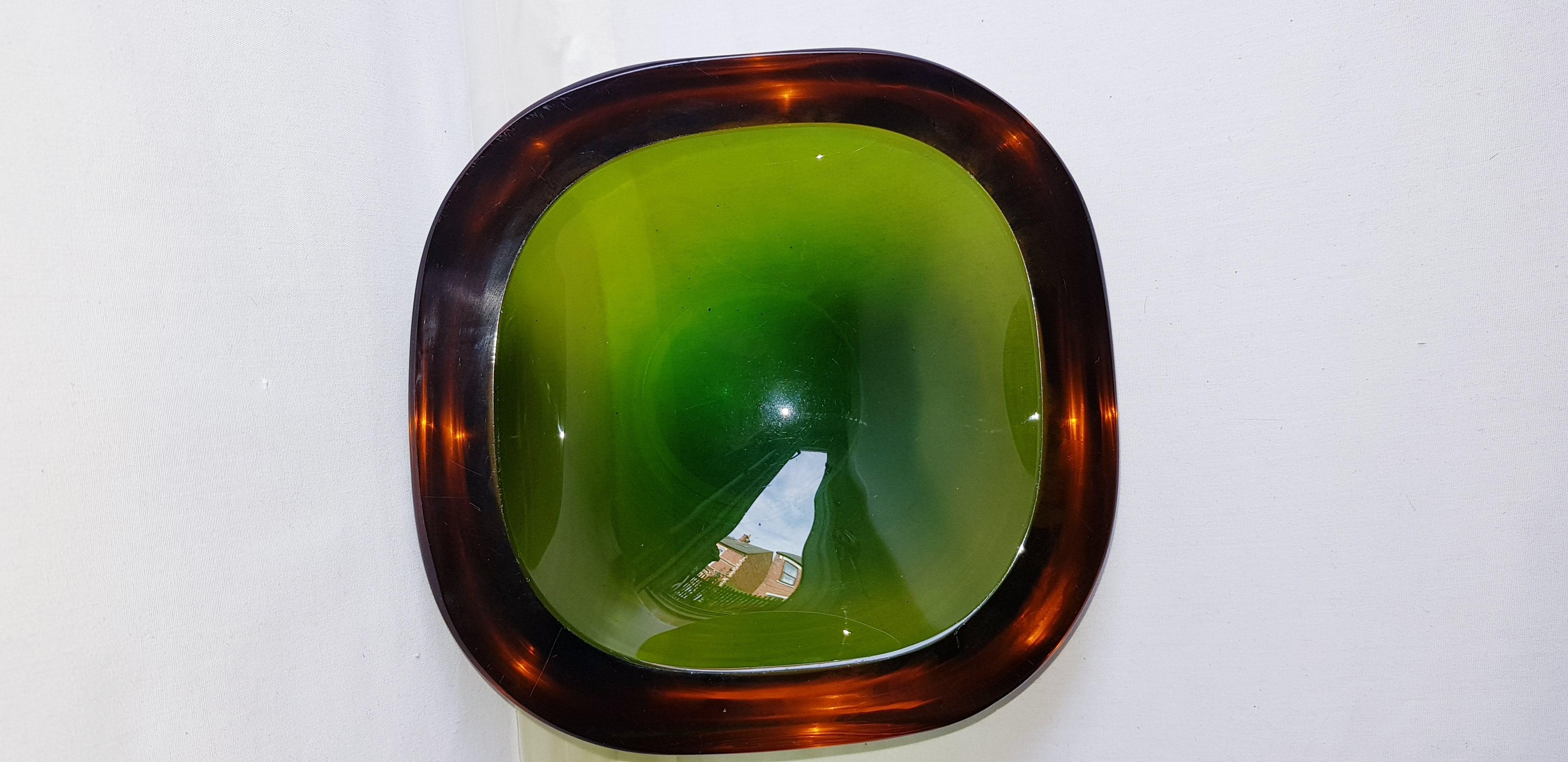 Italian Middle of Century Murano Glass Somerso Geode by Flavio Poli for Seguso For Sale