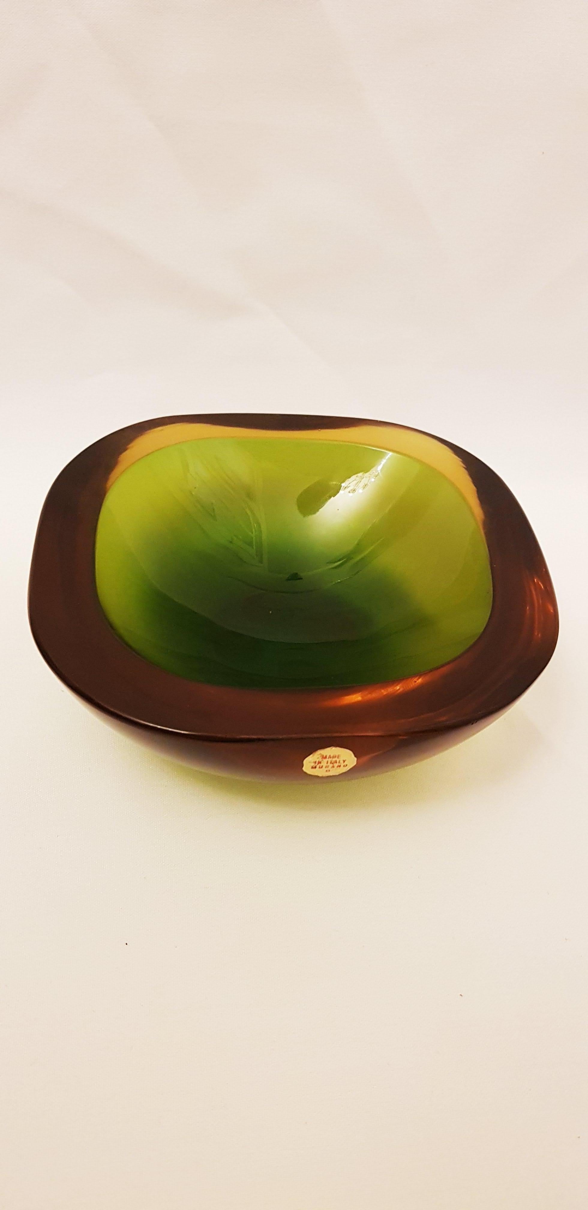 Mid-20th Century Middle of Century Murano Glass Somerso Geode by Flavio Poli for Seguso For Sale