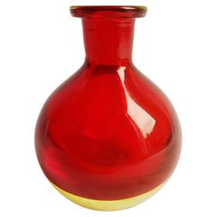 Middle of Century Murano Glass Somerso Uranium Signed Vase