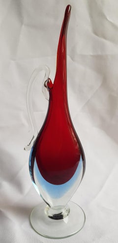 Carafe Sommerso en verre de Murano du milieu du siècle