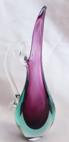 Carafe Sommerso en verre de Murano du milieu du siècle