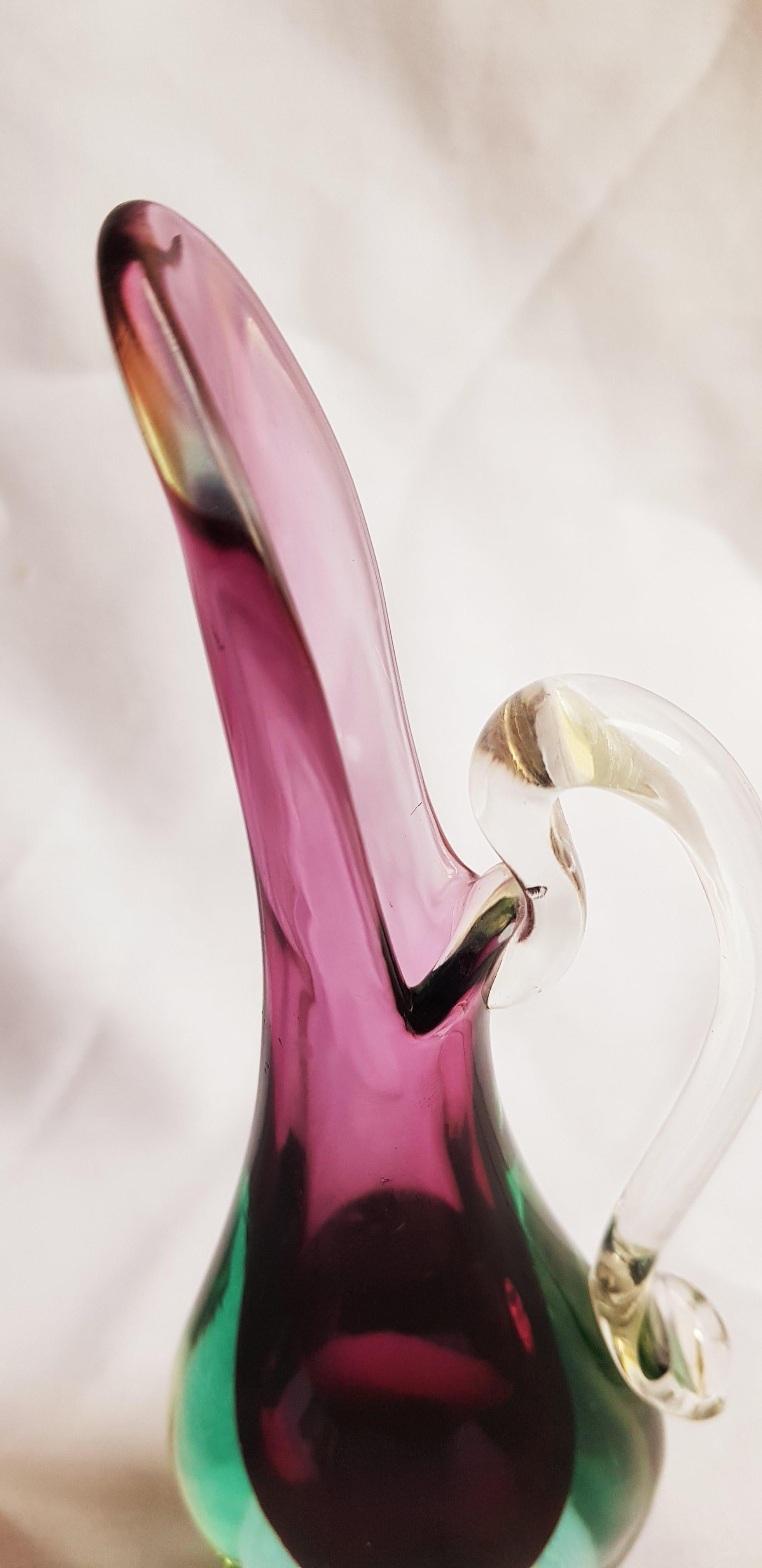 Middle of Century Murano Glass Sommerso Carafe In Excellent Condition For Sale In Grantham, GB