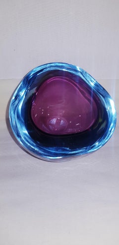 Middle of Century Murano Glass sommerso caviar geode