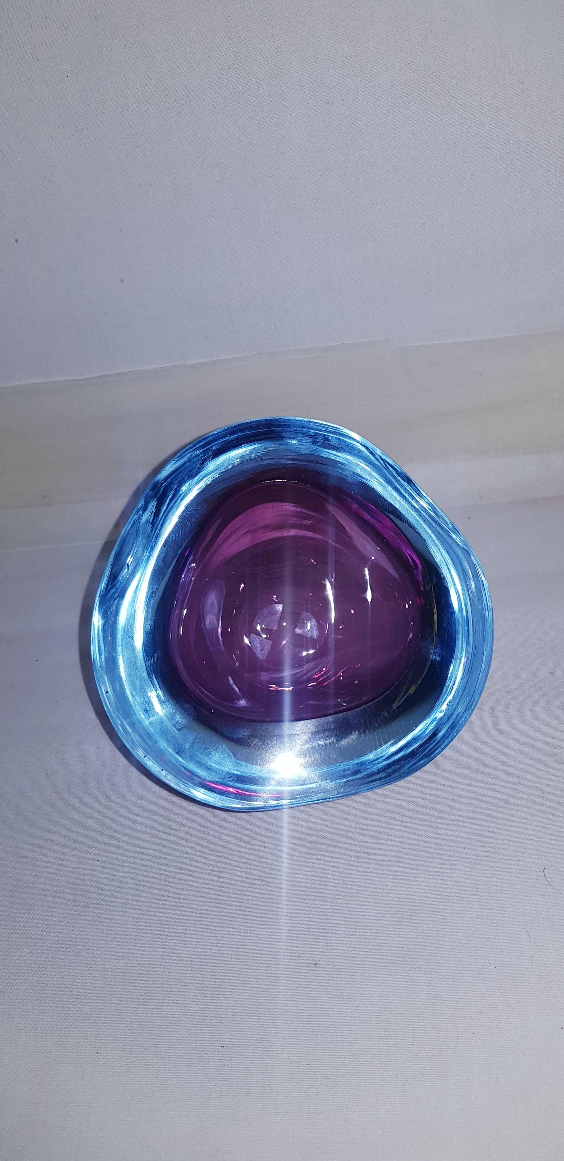 Middle of Century Murano Glass sommerso caviar geode In Excellent Condition For Sale In Grantham, GB