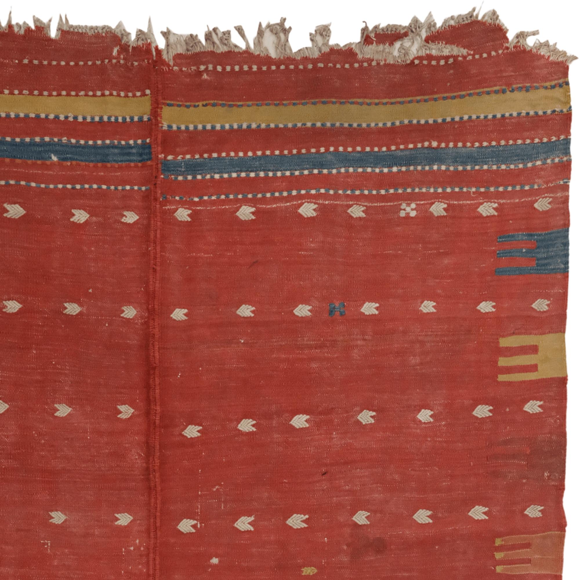 Tessuto a mano Kilim anatolico della metà del XIX secolo in vendita