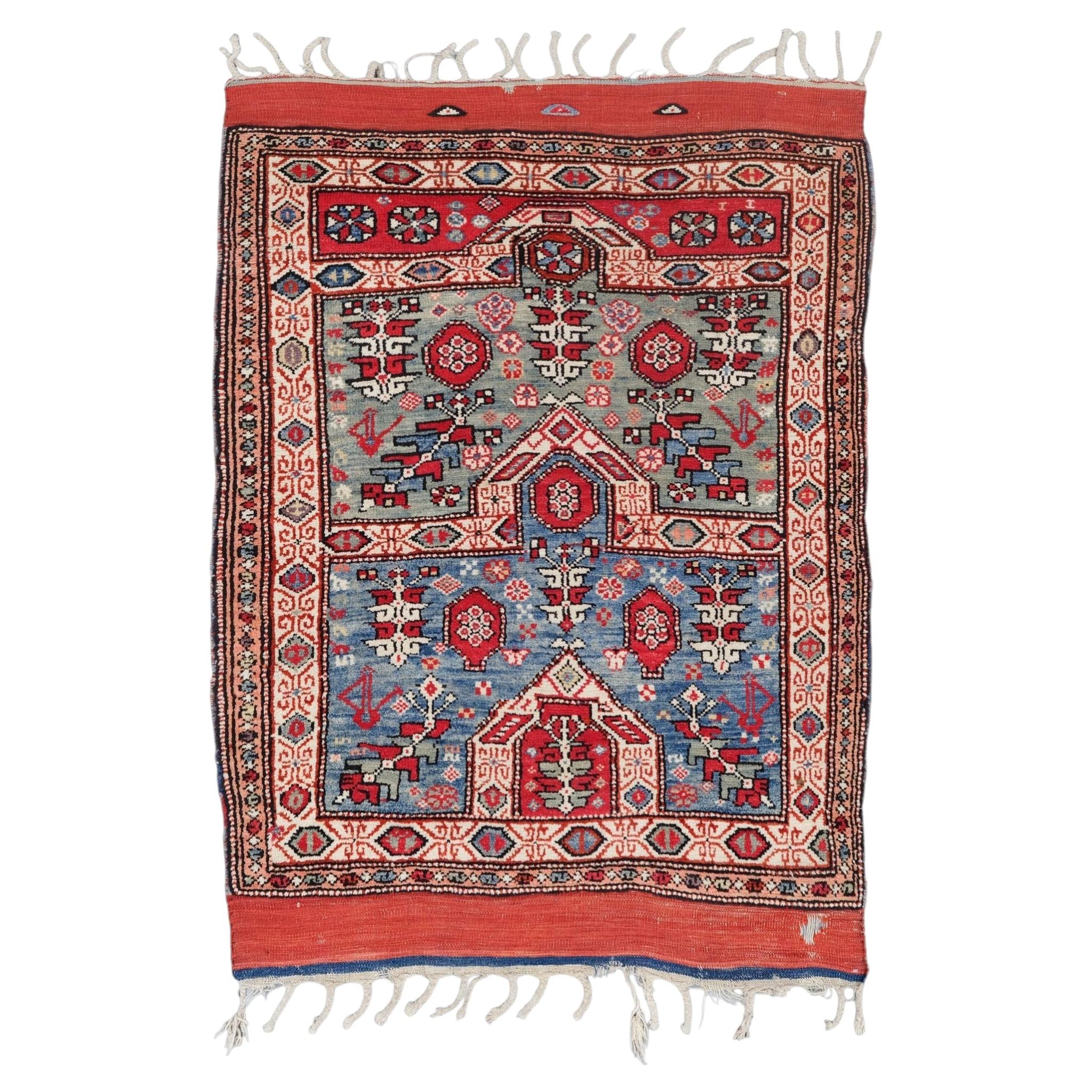 Middle of the 19th Century Antique Kozak Prayer Rug