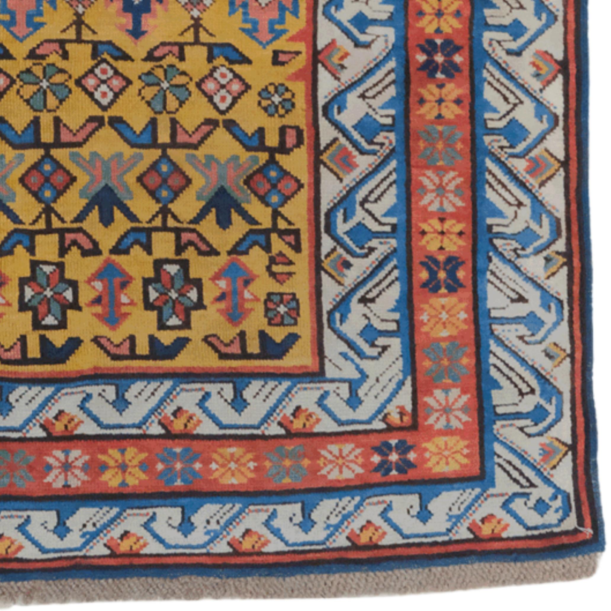 Alfombra Kuba Shirvan caucásica de mediados del siglo XIX en Bueno estado para la venta en Sultanahmet, 34