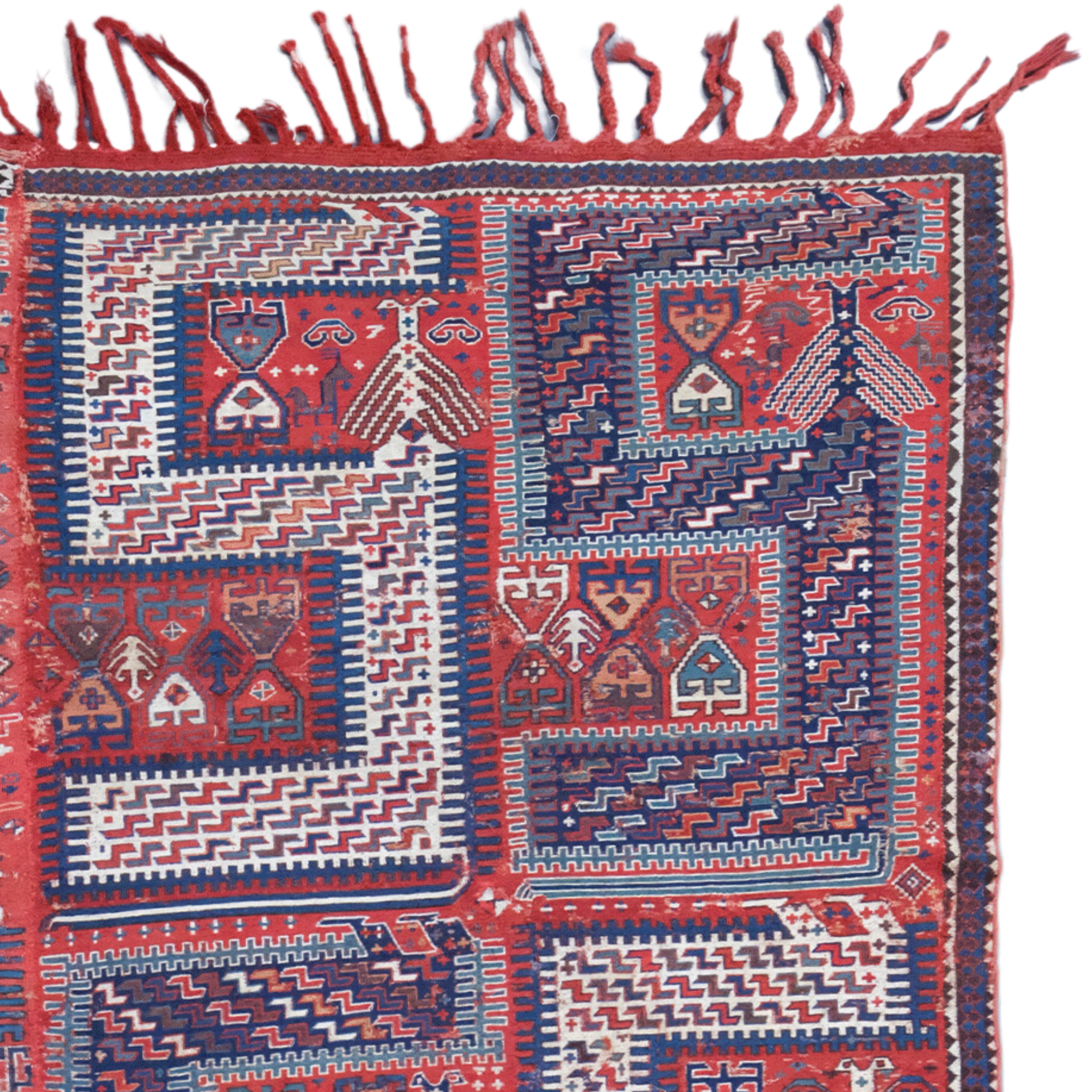 Zileh caucasien du milieu du 19e siècle - Tapis ancien du Caucase Bon état - En vente à Sultanahmet, 34
