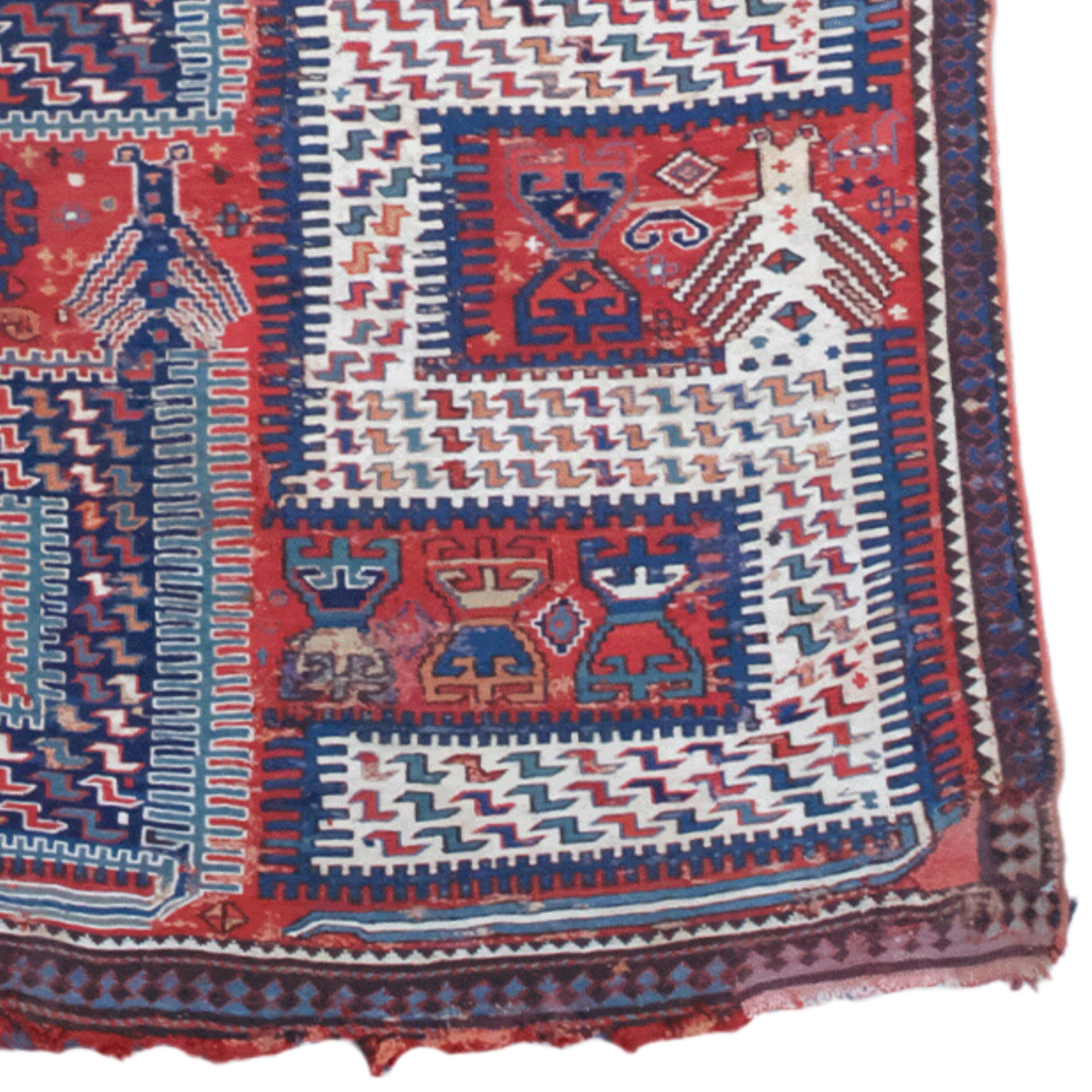 XIXe siècle Zileh caucasien du milieu du 19e siècle - Tapis ancien du Caucase en vente