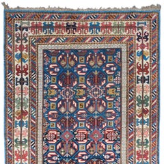 Middle of the 19th Century Colorful Caucasian Shirvan Runner