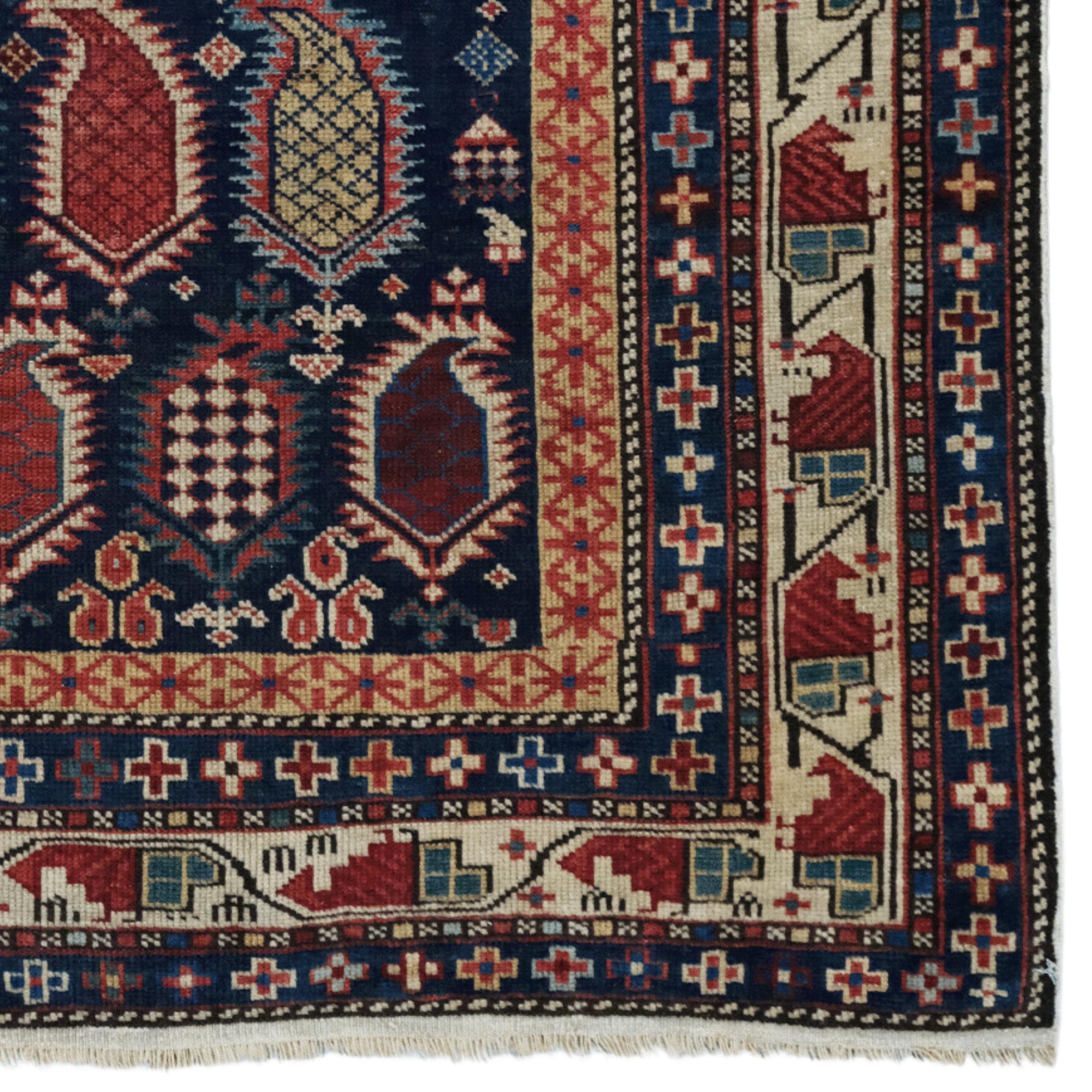 Middle of the 19th Century Marasali Rug, Antique Caucasian Rug, Antique Rug For Sale 1