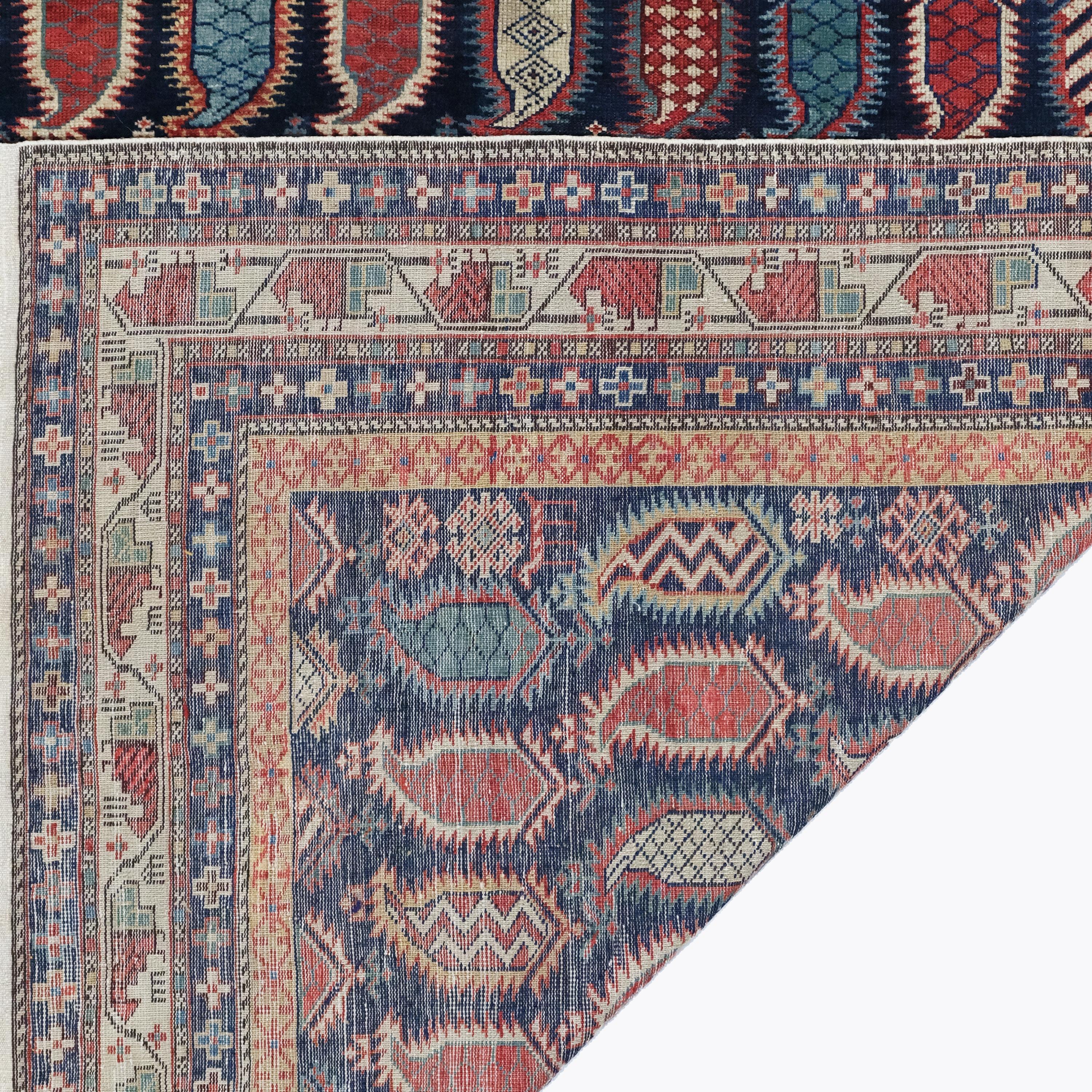 Middle of the 19th Century Marasali Rug, Antique Caucasian Rug, Antique Rug For Sale 2