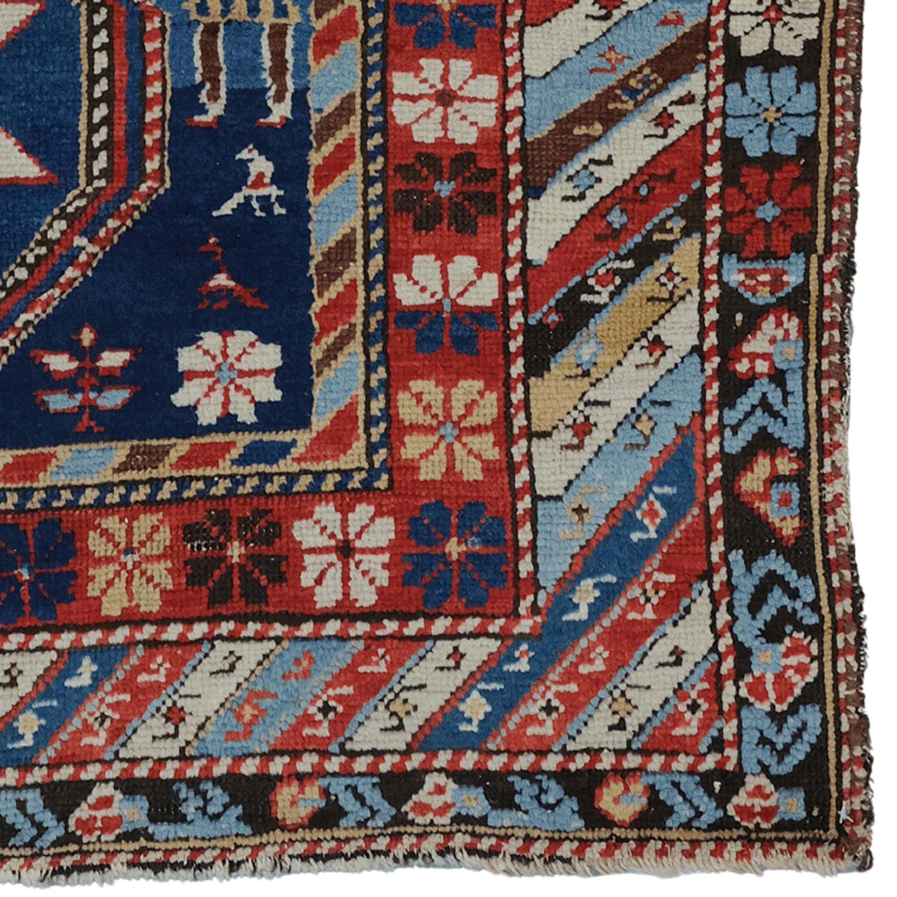 Middle of the 19th Century Shirvan Lezgi Rug, Antique Rug, Caucasian Rug For Sale 1