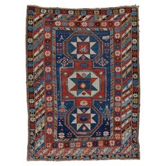 Shirvan Lezgi-Teppich aus dem Mitte des 19. Jahrhunderts, antiker Teppich, kaukasischer Teppich