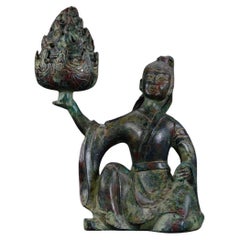 Middle Size Vintage Bronze Man Burner from China