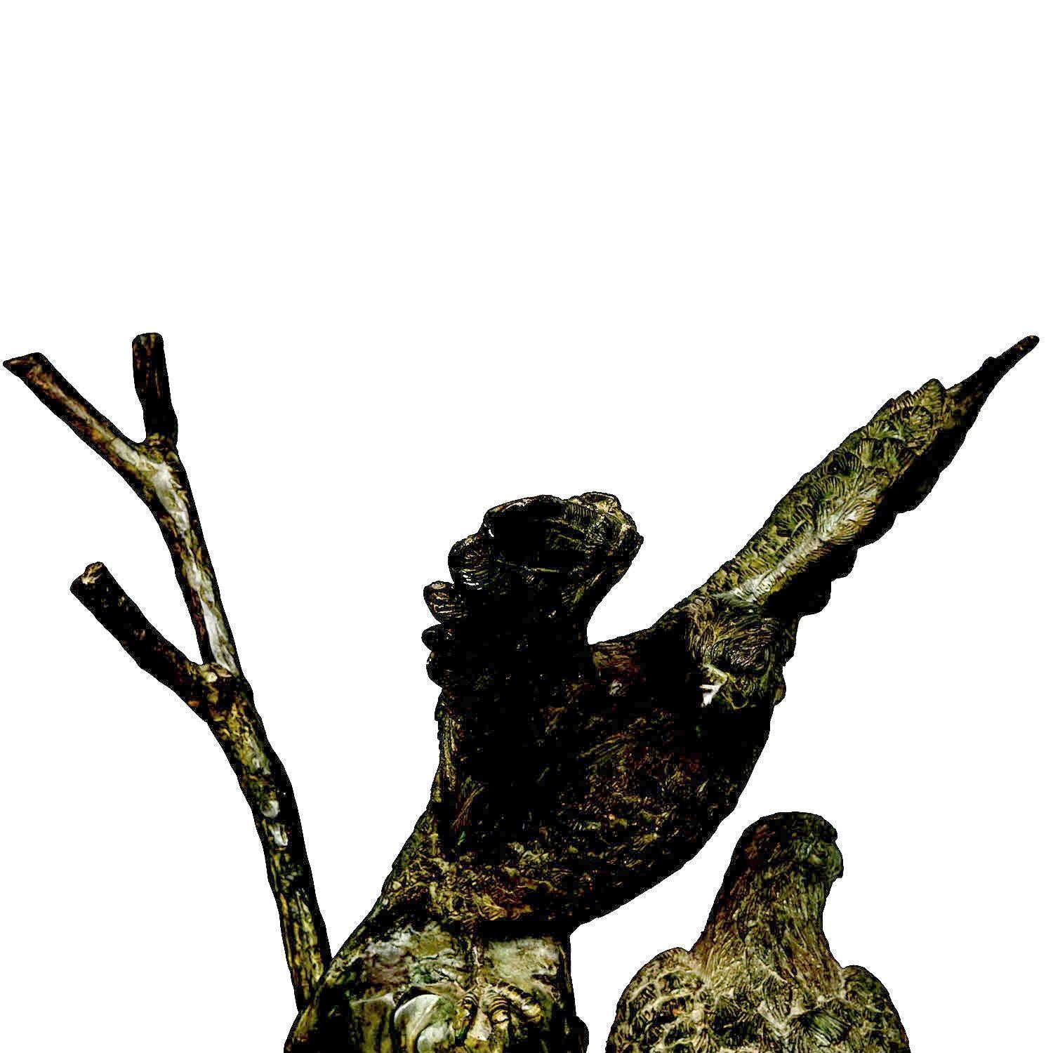 Mid-20th Century Middle Table with Bronze Eagles with Green Patina For Sale