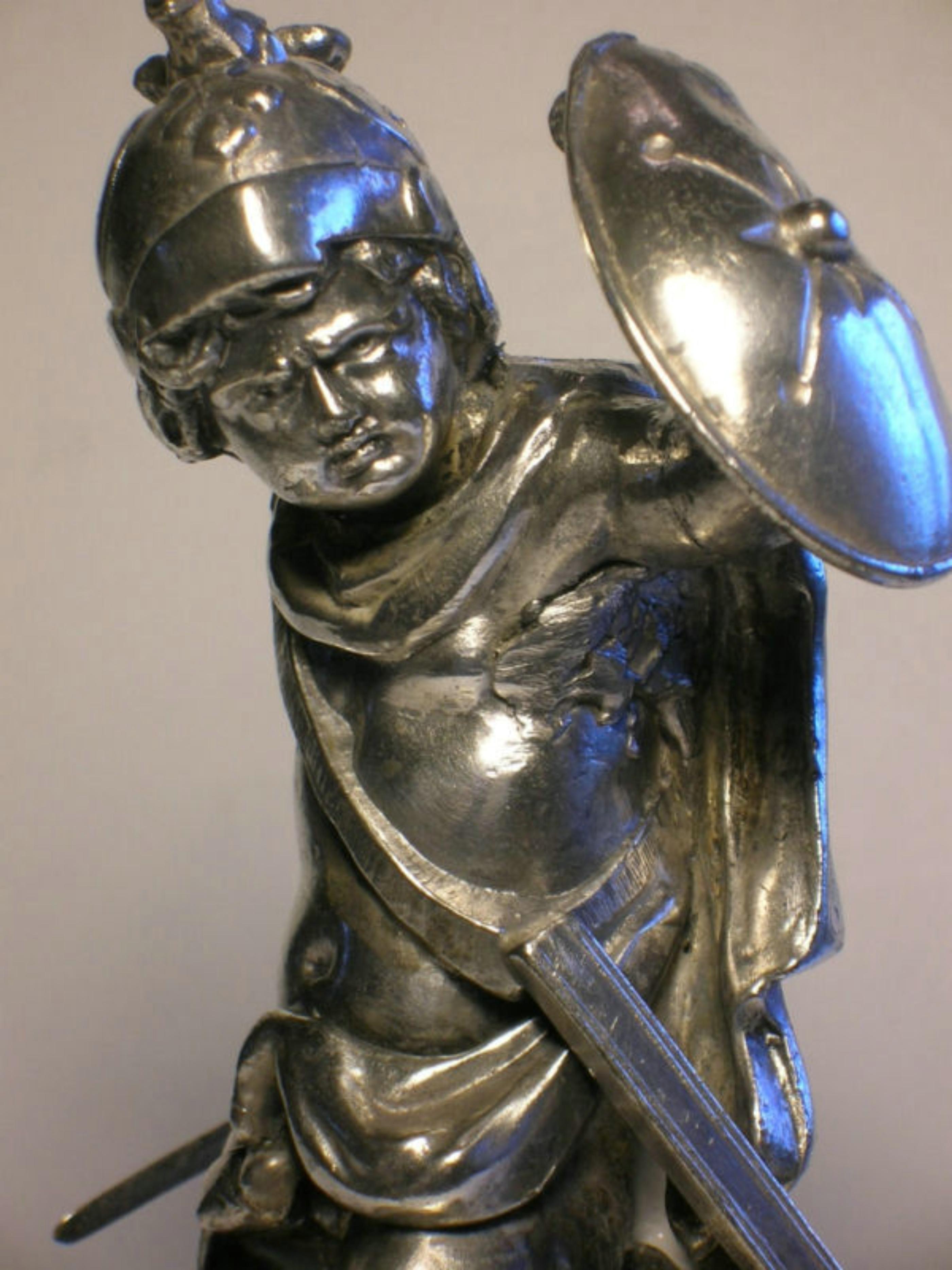 MIDDLETOWN PLATE CO. - Antique Neoclassical Warrior Statue - U.S. - Late 19th C. For Sale 2