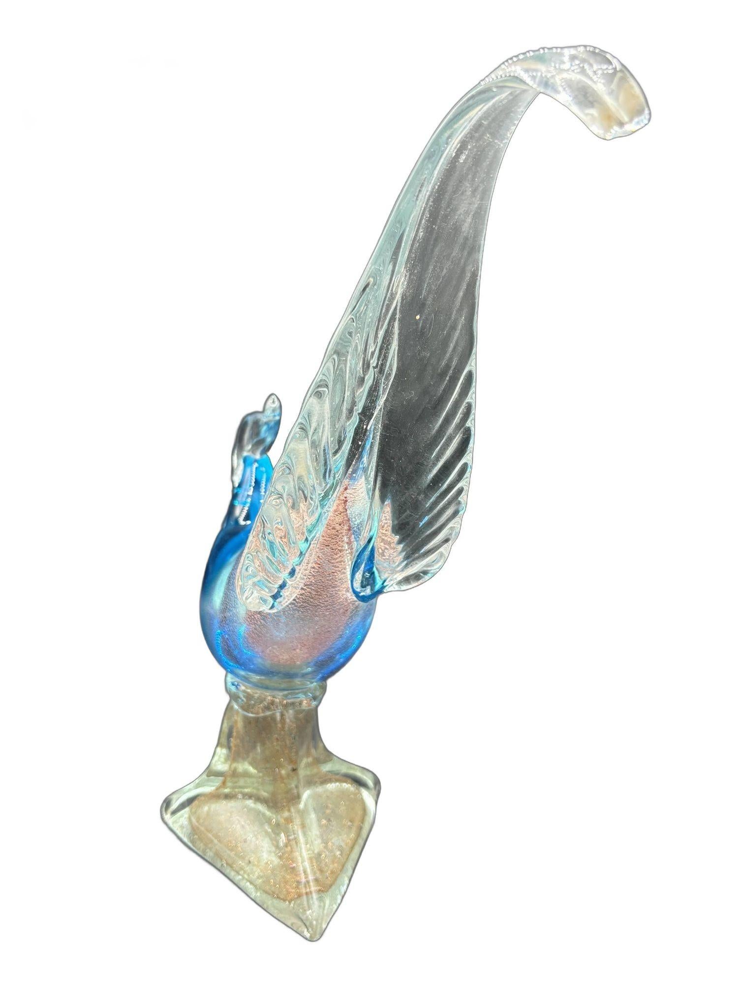 Scultura in vetro artistico a forma di fagiano di Murano della metà del secolo scorso attribuita a Barovier&Toso in vendita 3