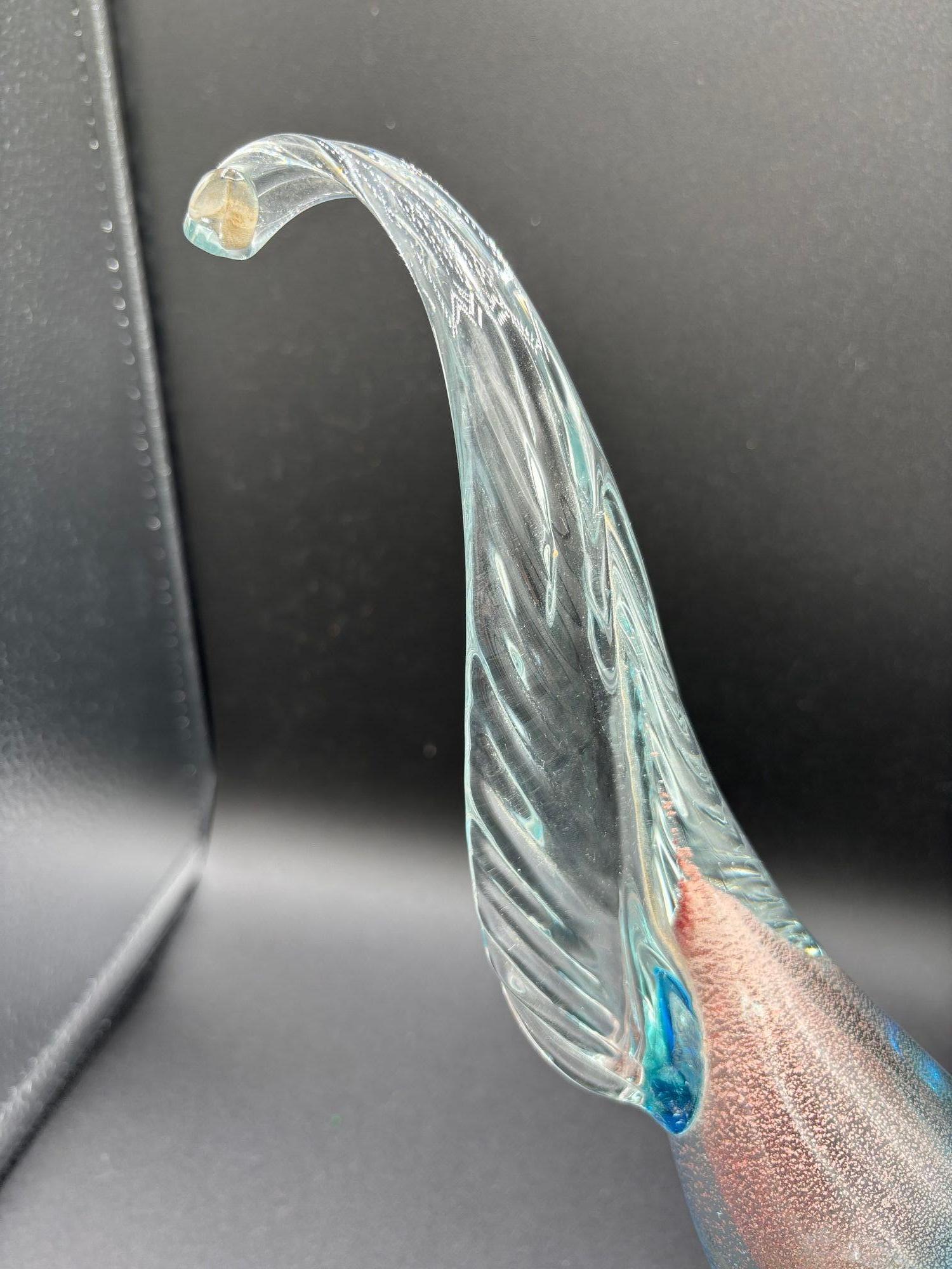 Scultura in vetro artistico a forma di fagiano di Murano della metà del secolo scorso attribuita a Barovier&Toso in vendita 4