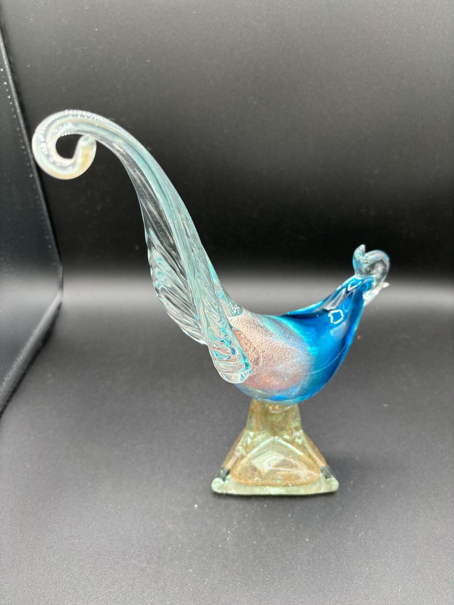 Scultura in vetro artistico a forma di fagiano di Murano della metà del secolo scorso attribuita a Barovier&Toso in vendita 5
