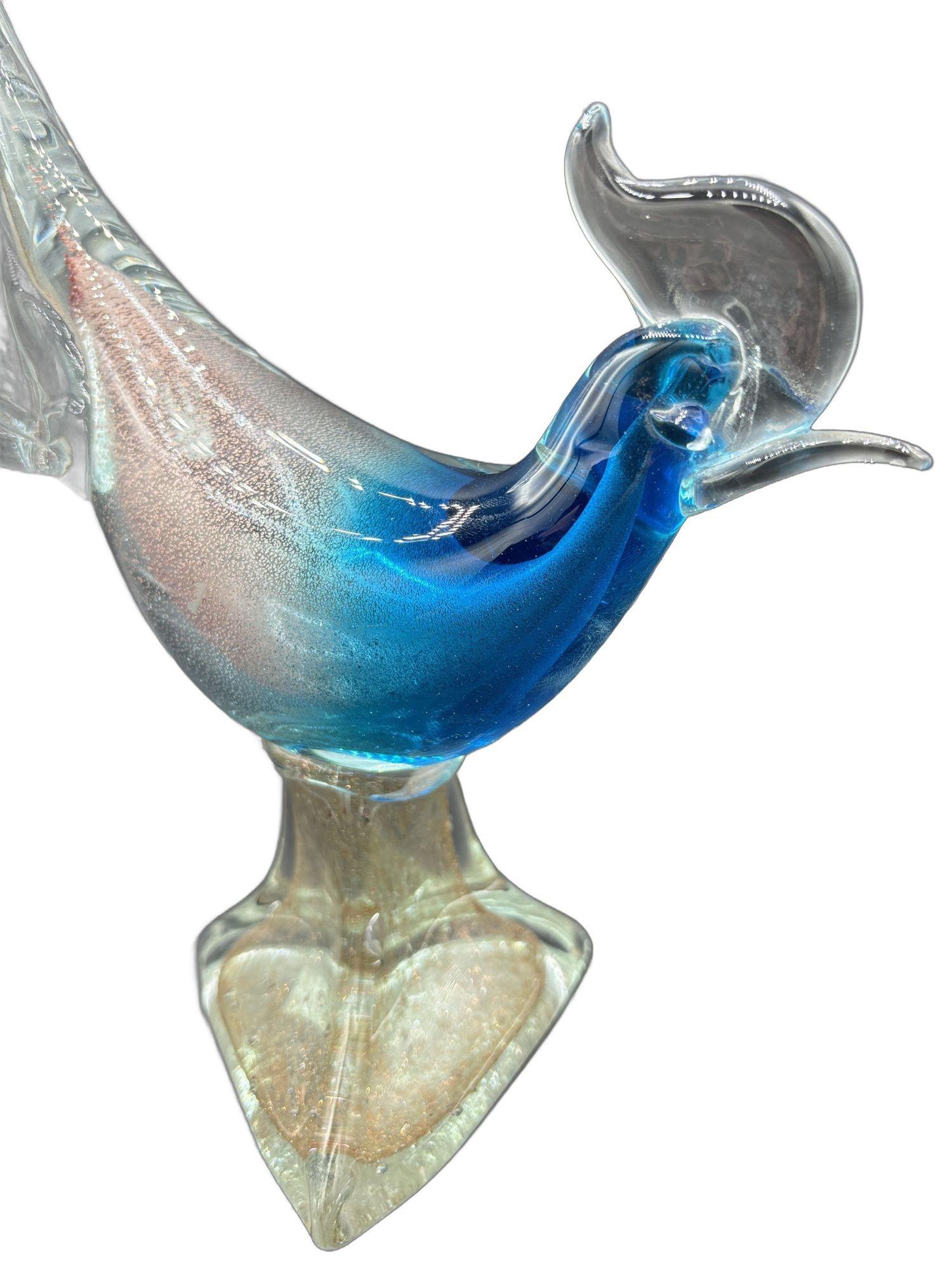 Scultura in vetro artistico a forma di fagiano di Murano della metà del secolo scorso attribuita a Barovier&Toso in vendita 2