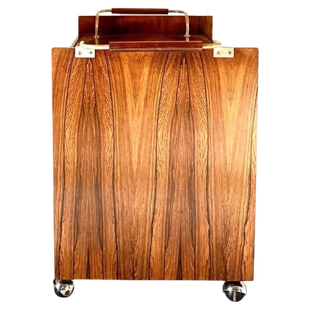 italien The Modern Wood Rolle Bar Cart, Italy 1960s en vente