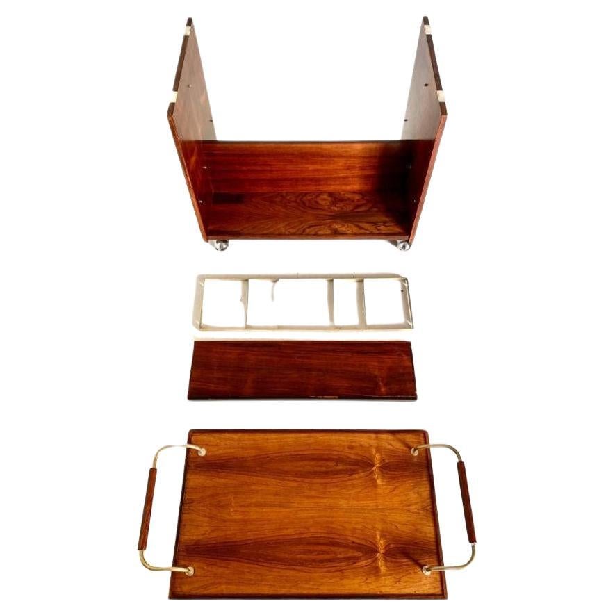 Fer The Modern Wood Rolle Bar Cart, Italy 1960s en vente