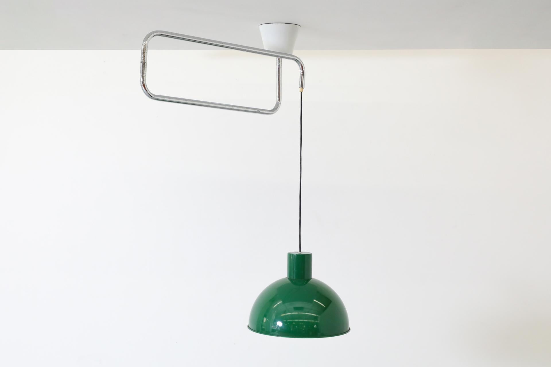 Mid-Century moderno Ciondolo a soffitto Midi Bunker di Jo Hammerborg per Fog & Mørup in verde in vendita