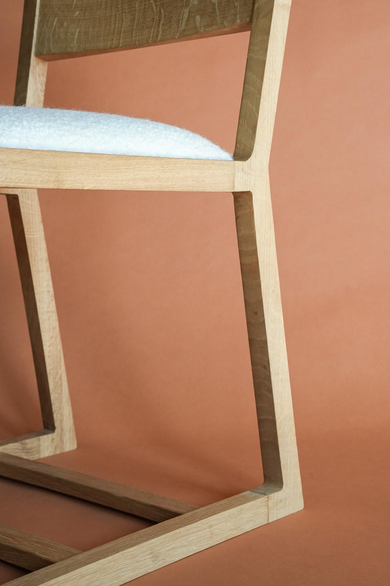 British Midi Oak wood dining chair by Goldfinch Brookes For Sale