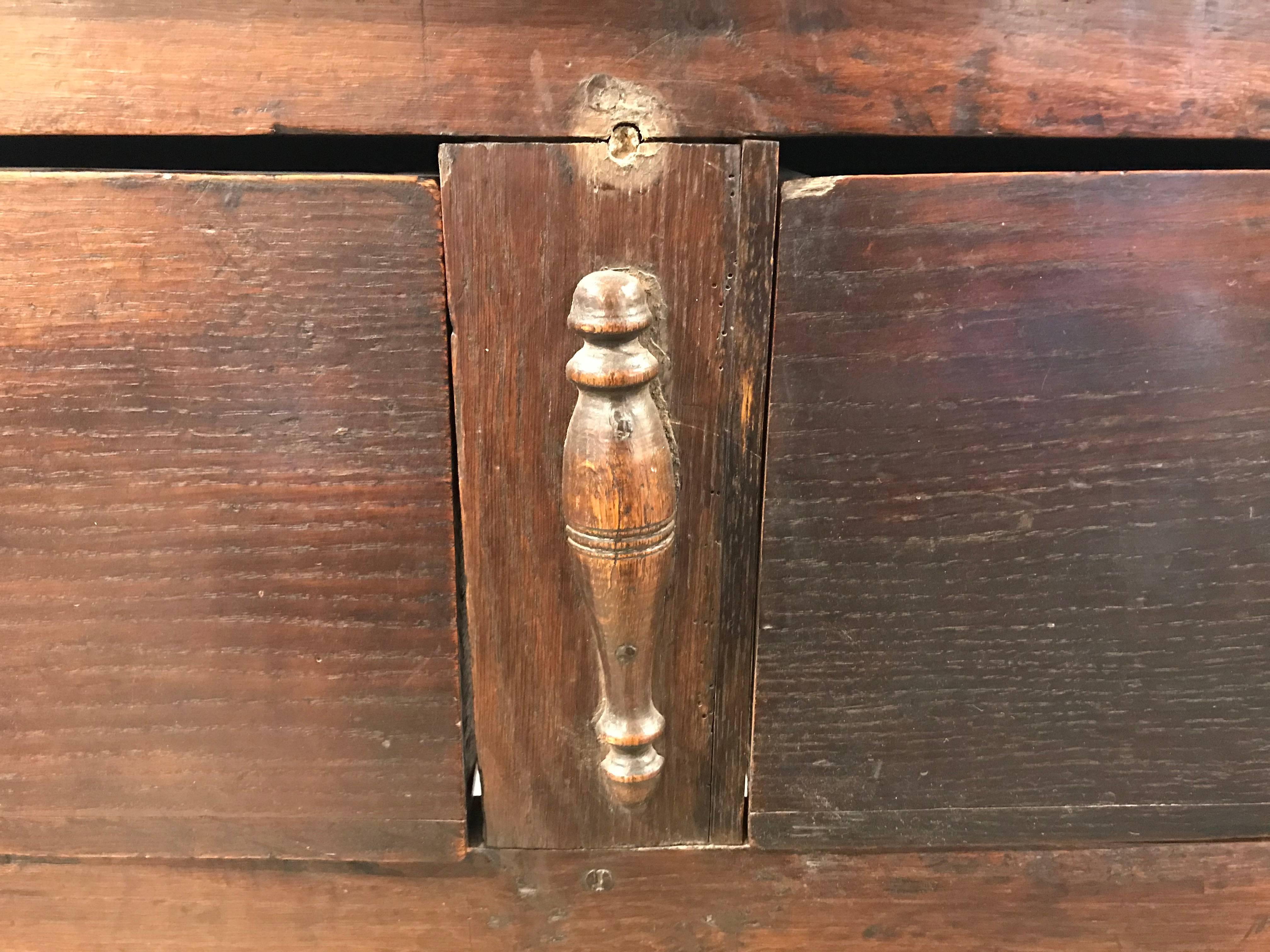 Two-drawer sideboard. Oak.